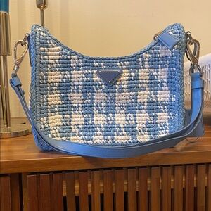 Prada Woven
Enameled Metal Triangle Re-Edition 2000 Mini